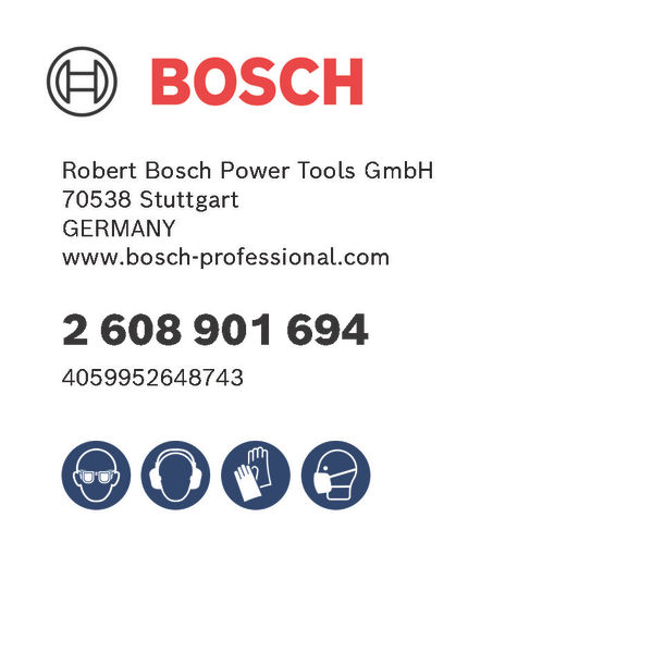 Digitale GPSR-Kennzeichnung, Bosch, Kraftwerkzeuge, Werkzeugkarte, Produkt-Tag, Teilenummer