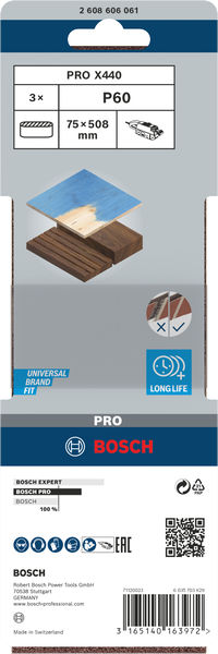 Bosch PRO X440 Schleifband, 65 x 410&nbsp;mm, G150