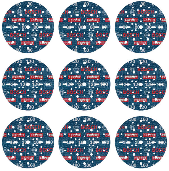Bosch EXPERT O780 Foil Schleiffolien-Set, 150 mm, G80/G120/G180, 9-tlg.