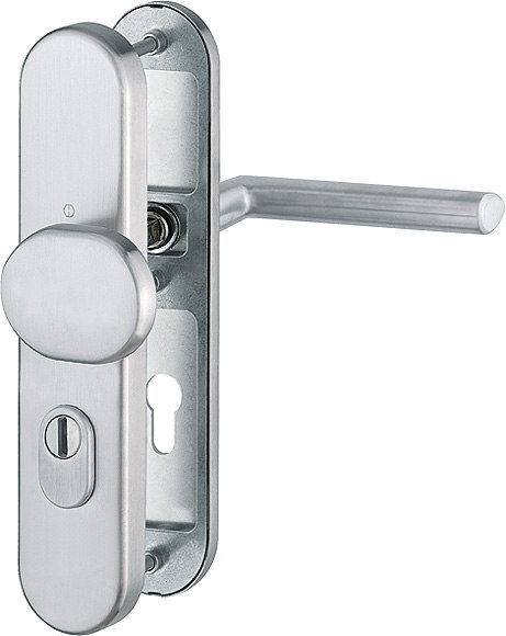 HOPPE FH Schutz-Wechselgarnitur Stockholm mit Langschild FS-E86G/3332ZA/3310/1140F, Edelstahl