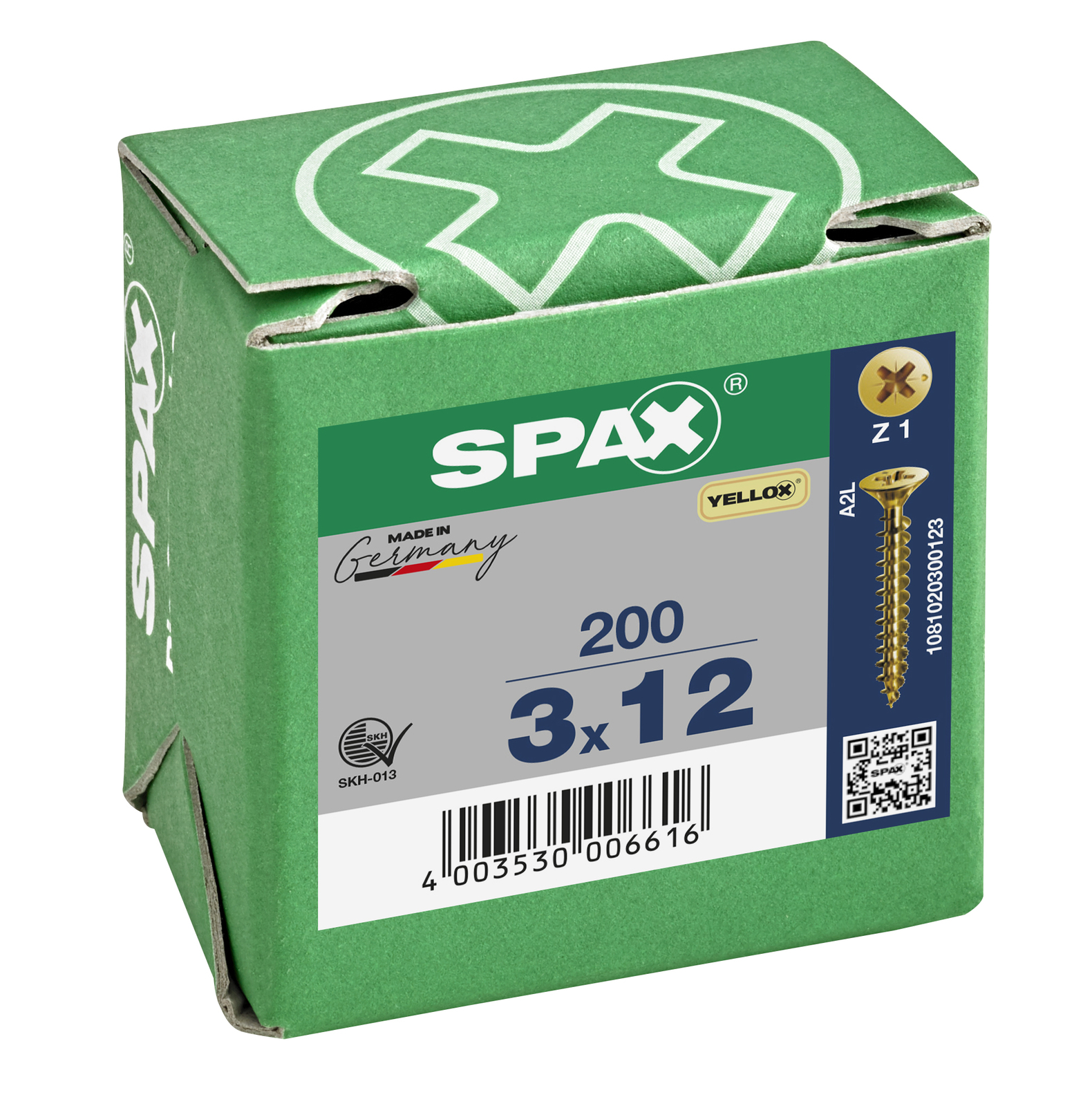 SPAX Universalschraube YELLOX - Vollgewinde, Senkkopf, Kreuzschlitz, S-Spitze