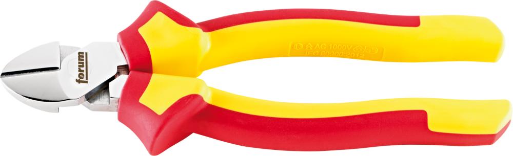 VDE-Kraft-Seitenschneider aus Chrom-Vanadium-Stahl, Kopf verchromt, Griffe mit Mehrkomponenten-Kunststoffhüllen