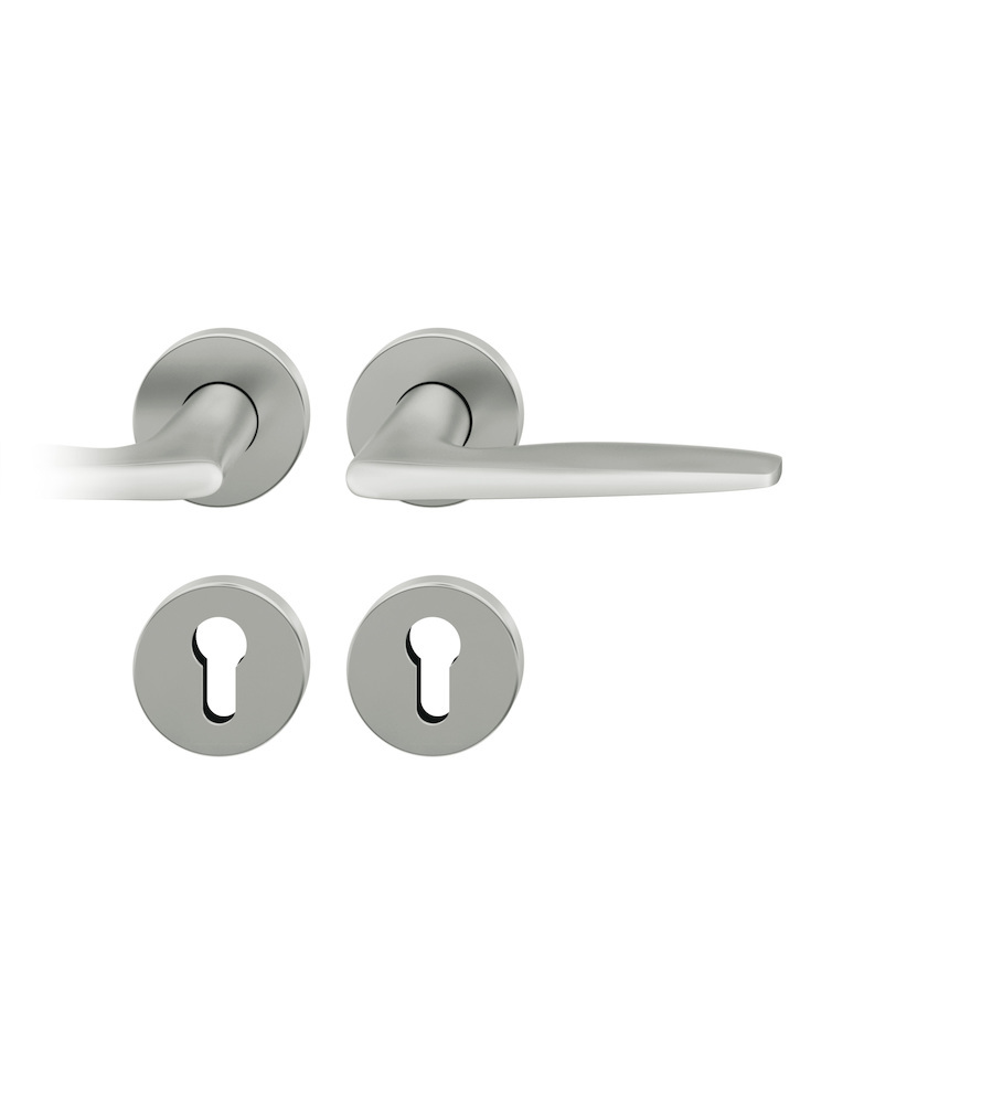 FSB Drückergarnitur mit Rosetten 12 1058, ASL, rund, VK 7 mm, mit Nocken, Aluminium