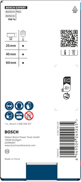 Produktbild Verpackung, 25 mm, 45 mm, 60 mm, power tool, bosch expert