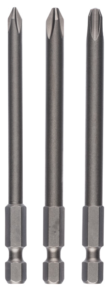 Bosch Schrauberbit-Set Extra-Hart, 3-teilig, PH1, PH2, PH3, 152 mm