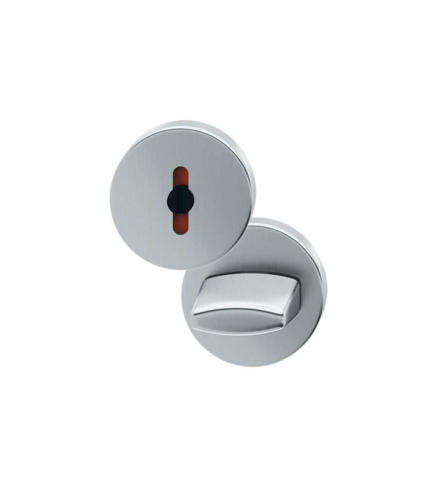 FSB Schlüsselrosettenpaar 12 1735, außen/innen, rund, mit Stütznocken, WC Schauscheibe/Schlitzkopf, 7mm, Türstärke min. 39mm, Türstärke max. 58mm, edelstahl, matt