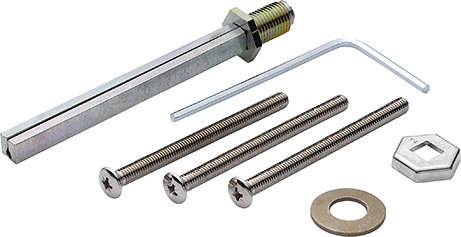 HOPPE Befestigungsset für (Schutz-)Wechselgarnituren ES0 mit Stahlanbohrschutz (Knopf/Griff), VK 8 mm