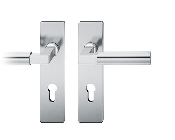 FSB Drückergarnitur mit Kurzschild 12 1102, VK 8, eckig, mit Nocken, Aluminium