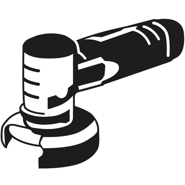 Maschinensymbole, Schleifer, Schleifwerkzeug, Winkelschleifer, Schleifscheibe, Werkzeug