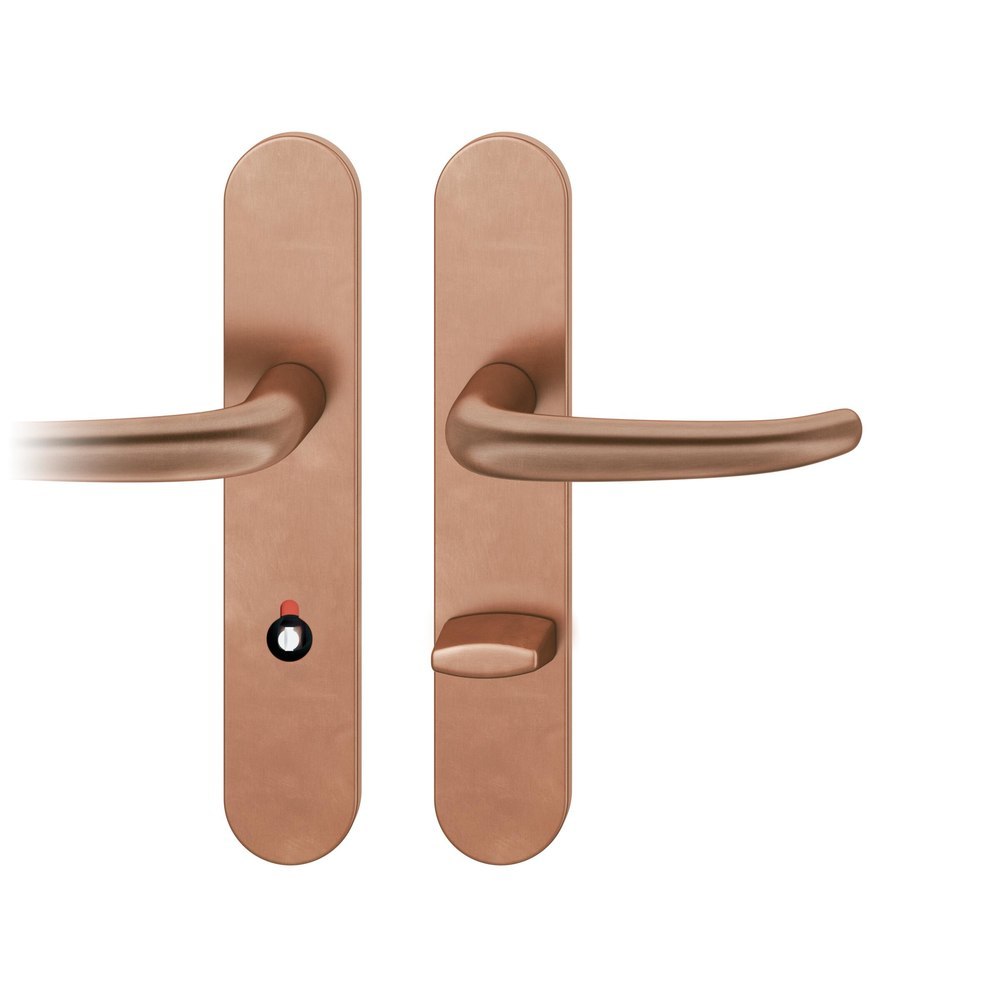 FSB Drückergarnitur mit Langschild 72 1023, oval, AGL3, Bronze