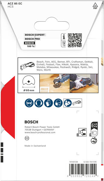 Produktbild Verpackung, Schnittwerkzeug, Kernbohrer, Baumarkt, Bosch-Tool, Schleifscheibe