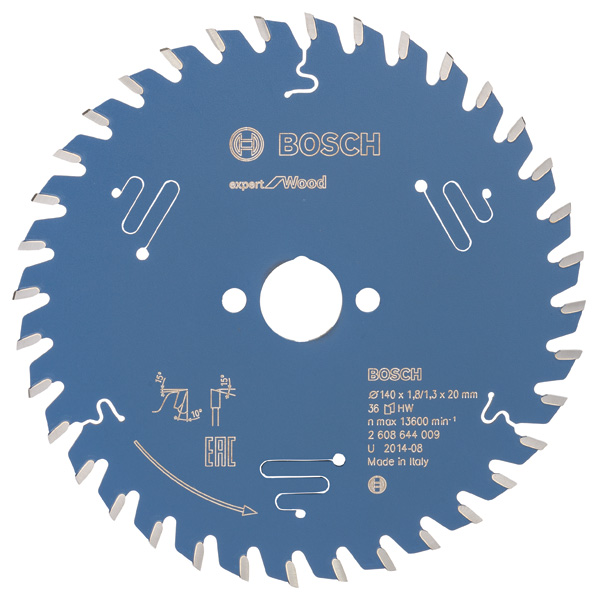 Bosch Kreissägeblatt Expert for Wood, 140 x 20 x 1,8 mm, 36