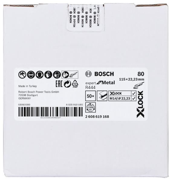 Bosch X-LOCK Fiberschleifscheibe, Ø115&nbsp;mm, K 36, R444, Expert for Metal, 1&nbsp;Stk.