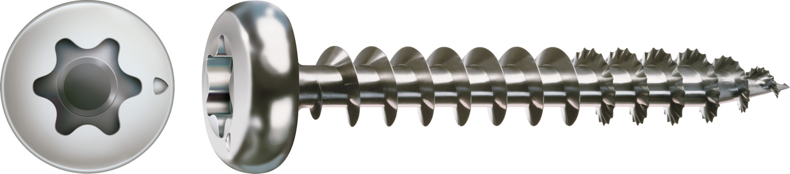 Artikelhauptbild SPAX Universalschraube Edelstahl A2, Vollgewinde, Halbrundkopf, T-STAR plus, S-Spitze, Rostfrei