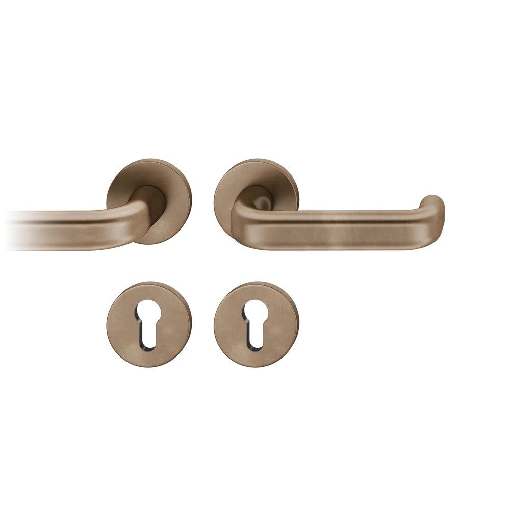 FSB FH Drückergarnitur mit Rosetten 79 1243, rund, mit Nocken, VK 9, AGL3, Bronze