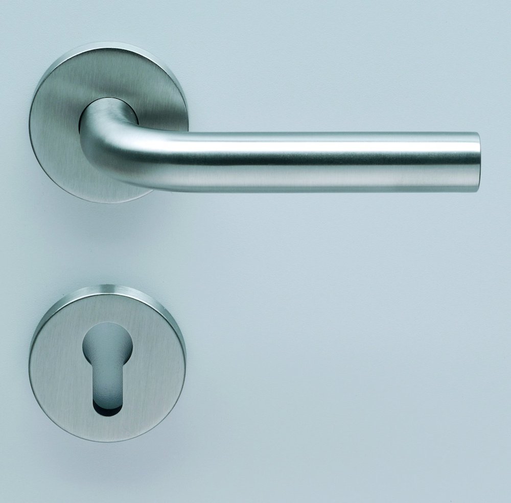 HELO Drückergarnitur mit Rosetten EST.ZG 51, rund, VK 10, Edelstahl