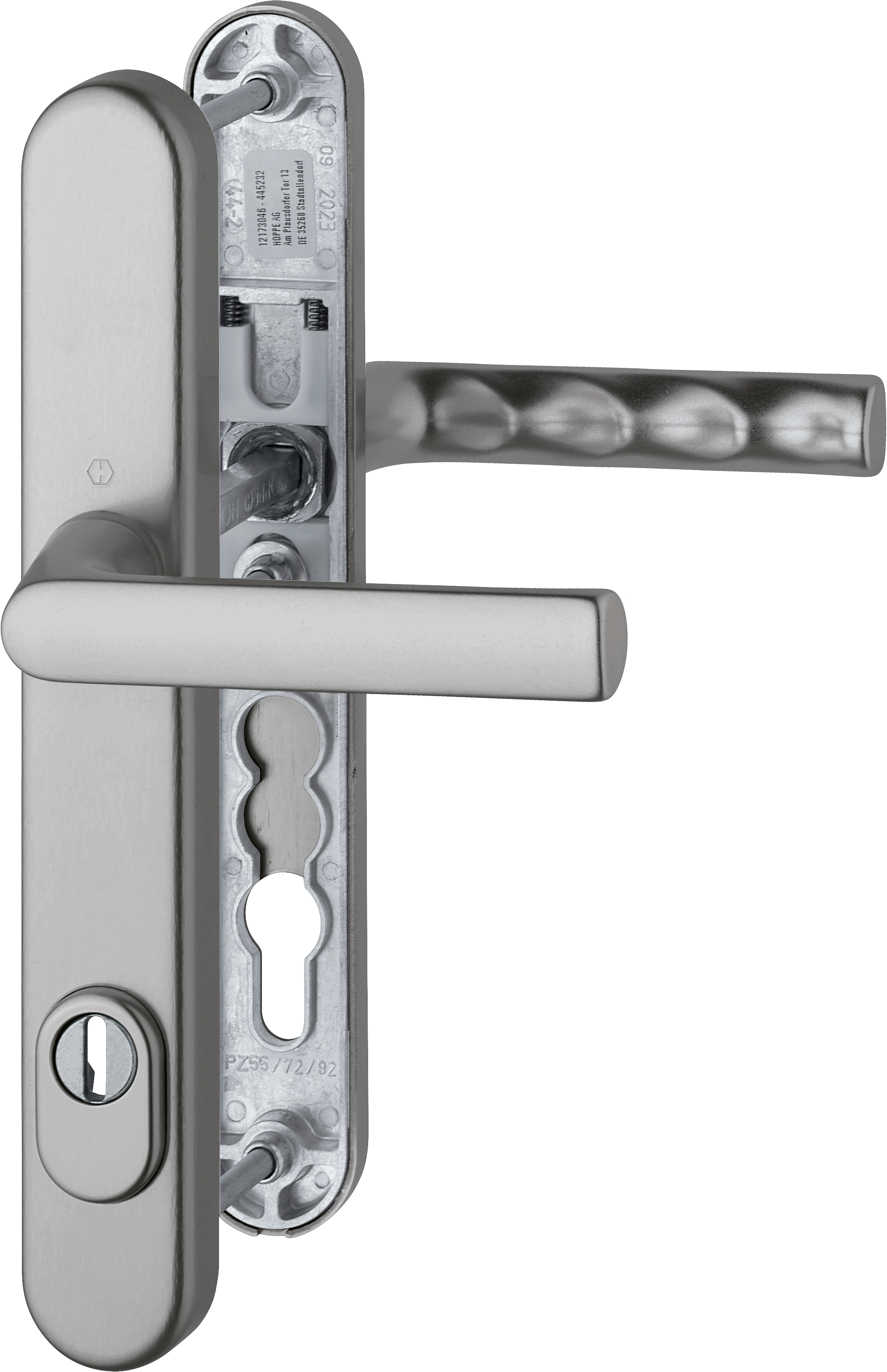 HOPPE Sicherheits-Drückergarnitur Hamburg 1700FA/3359ZA/3357N,Langschild