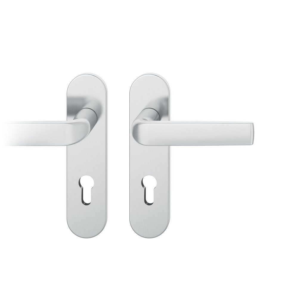 FSB Drückergarnitur mit Kurzschild 72 1267, AGL 3, Edelstahl