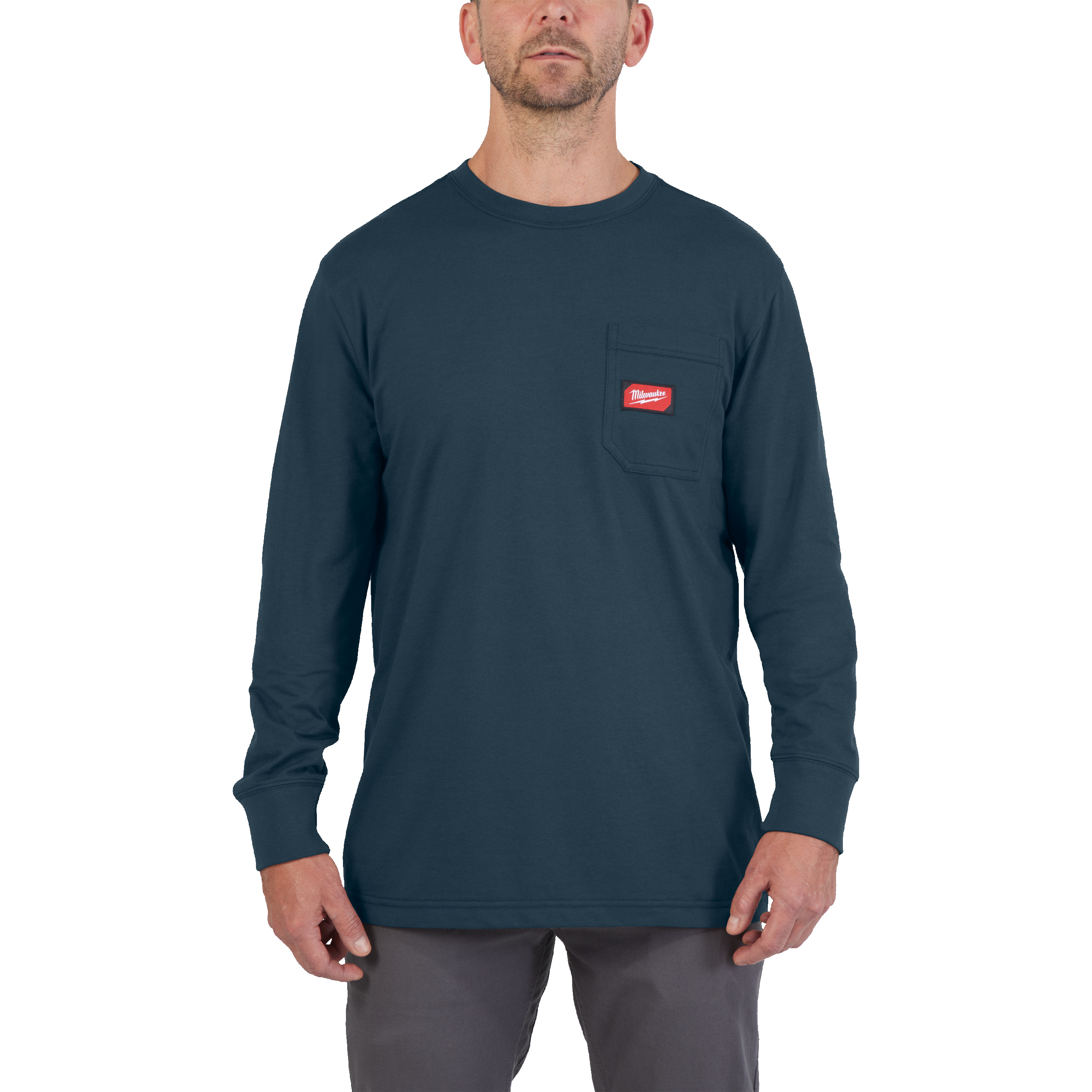 Milwaukee Arbeits-Langarmshirt blau mit UV-Schutz WTLSBLU-XL