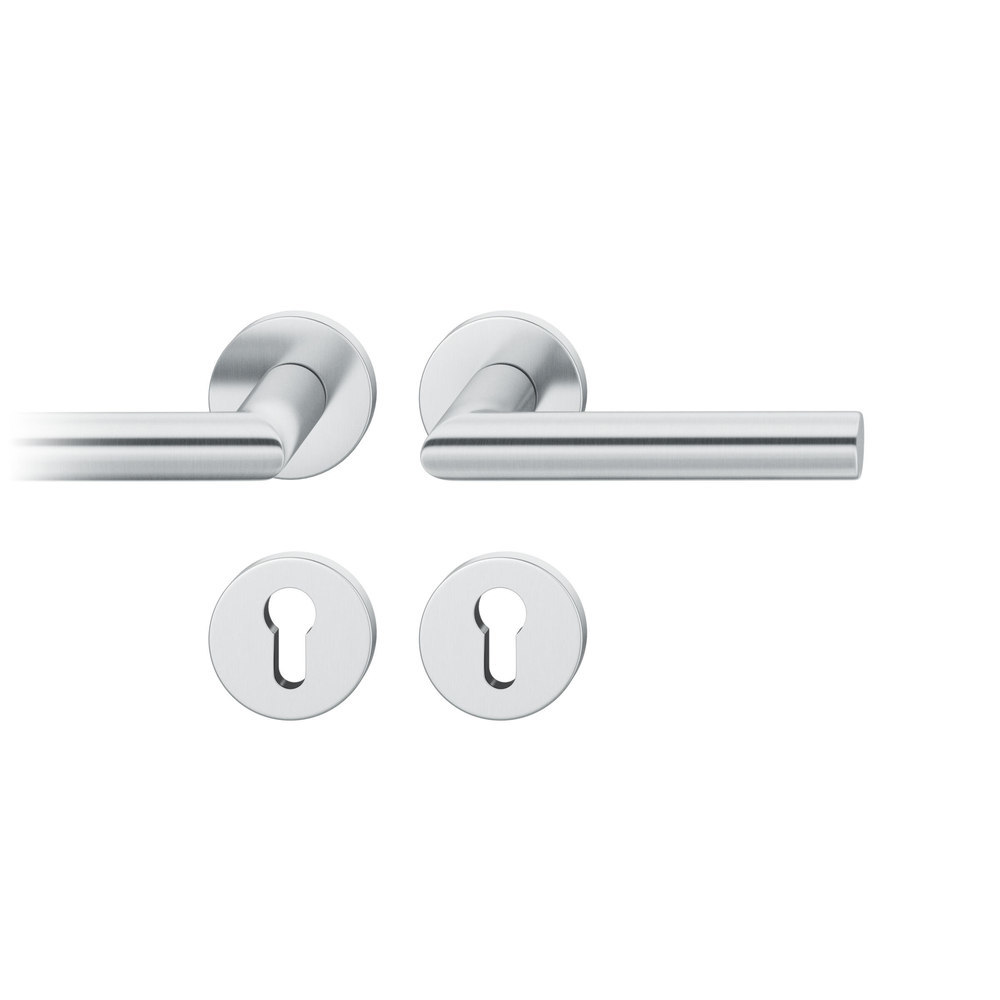 FSB Drückergarnitur mit Rosetten 12 1076, ASL, rund, VK 7 mm, mit Nocken, Edelstahl