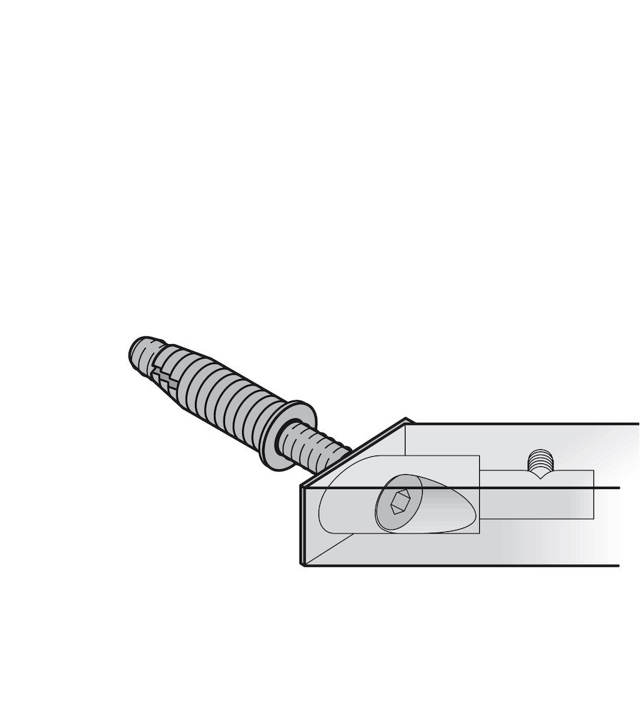 FSB Stoßgriff-Befestigung 05 0588, mit Gewindebuchse, für MHK-Türen, Edelstahl