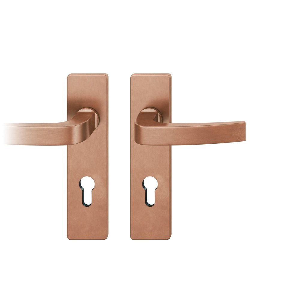 FSB  Drückergarnitur mit Kurzschild 72 1163, VK 8, eckig, mit Nocken, Bronze