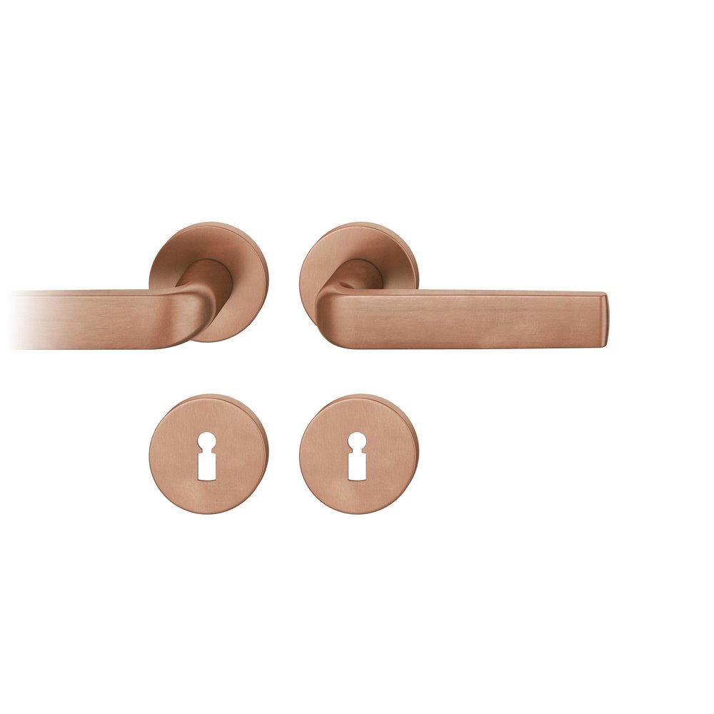 FSB Drückergarnitur mit Rosetten 12 1267, ASL, rund, VK 8 mm, mit Nocken, Bronze