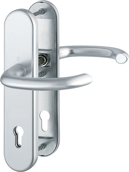 HOPPE FH AP Schutz-Drückergarnitur Marseille mit Langschild FS-1138F/3331/3310, Aluminium