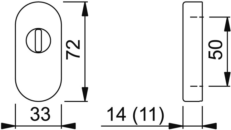 HOPPE Schutz-Schlüsselrosette E55S-SR-ZA, Edelstahl