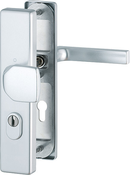 HOPPE FH Schutz-Wechselgarnitur Dallas mit Langschild FS-61G/2222ZA/2210/1643F, Aluminium