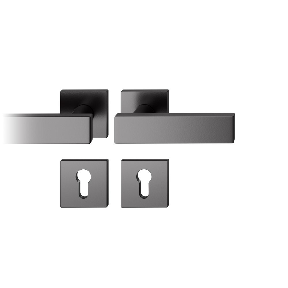 FSB Drückergarnitur mit Rosetten 12 1003, ASL, eckig, VK 8 mm, mit Nocken, Aluminium