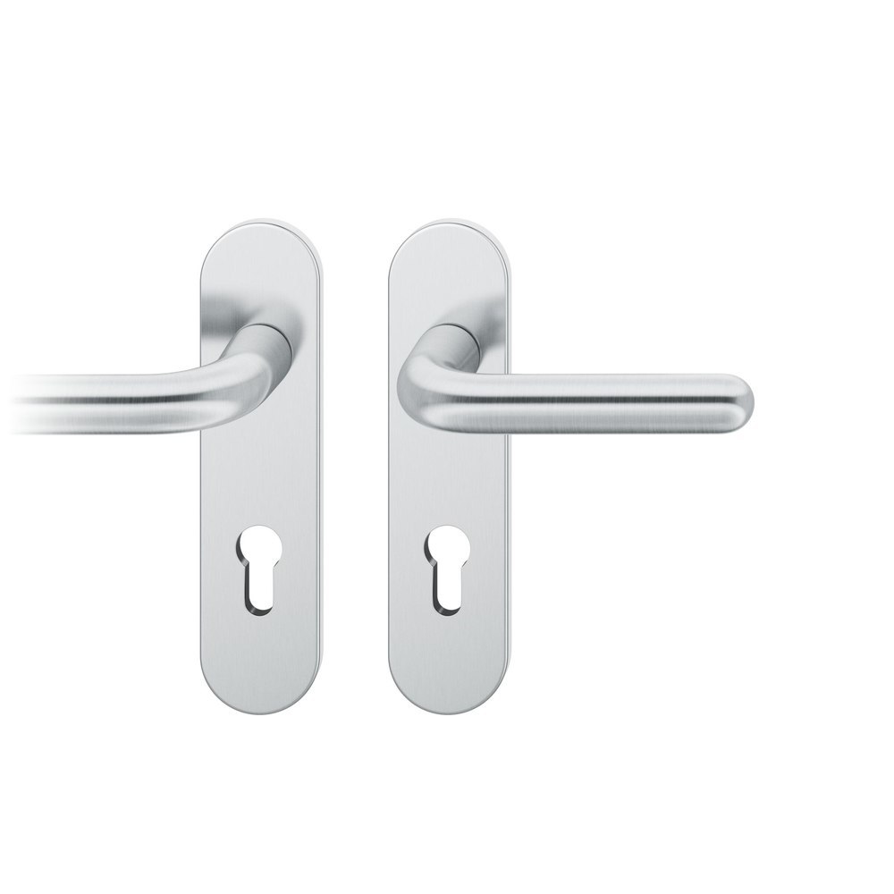 FSB Drückergarnitur mit Kurzschild 72 1147, AGL 3, Edelstahl