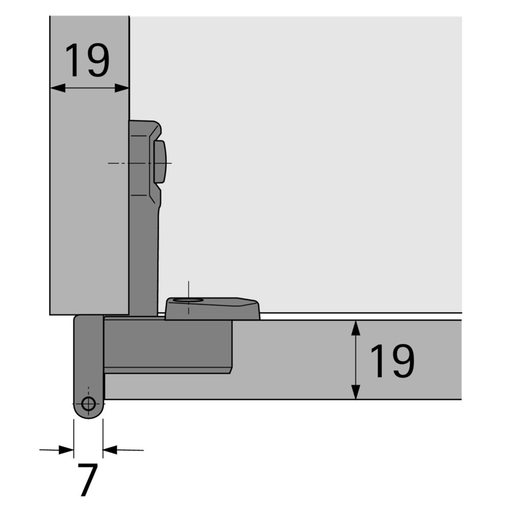 Hettich Eingelenk-Grundscharnier, Selekta Pro 2000, 230°, TS 15-25mm, mit Zuhaltung