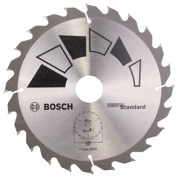 Bosch Kreissägeblatt STANDARD D= 190 mm, Bohrung= 30 mm, Z= 24