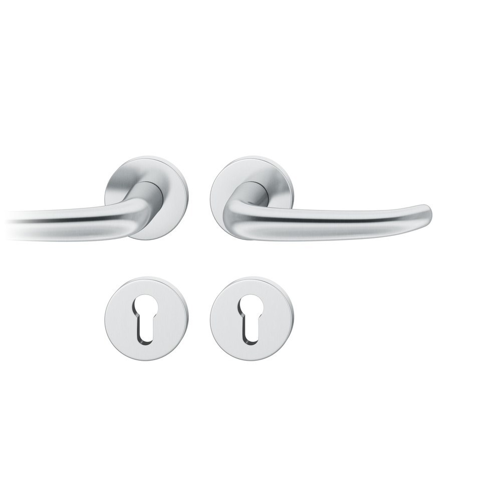 FSB Drückergarnitur mit Rosetten 12 1023, ASL, rund, VK 7 mm, mit Nocken, Edelstahl