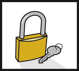 Symbolmaterial, Schloss, Schloss mit Schlüssel, Padlock, Sicherheit, Schlossverschluss