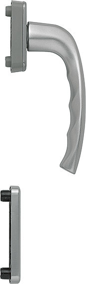 HOPPE Fenstertür-Halbgarnitur New York 0810/U10/962PNS, N 10, Profilzylinder gelocht