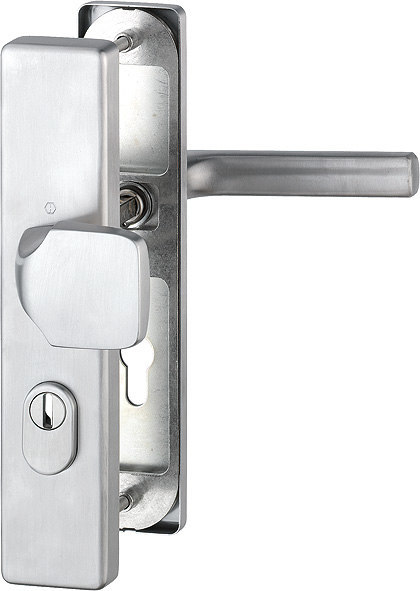 HOPPE FH Schutz-Wechselgarnitur Dallas mit Langschild FS-E61G/2222ZA/2210/1643F, Edelstahl