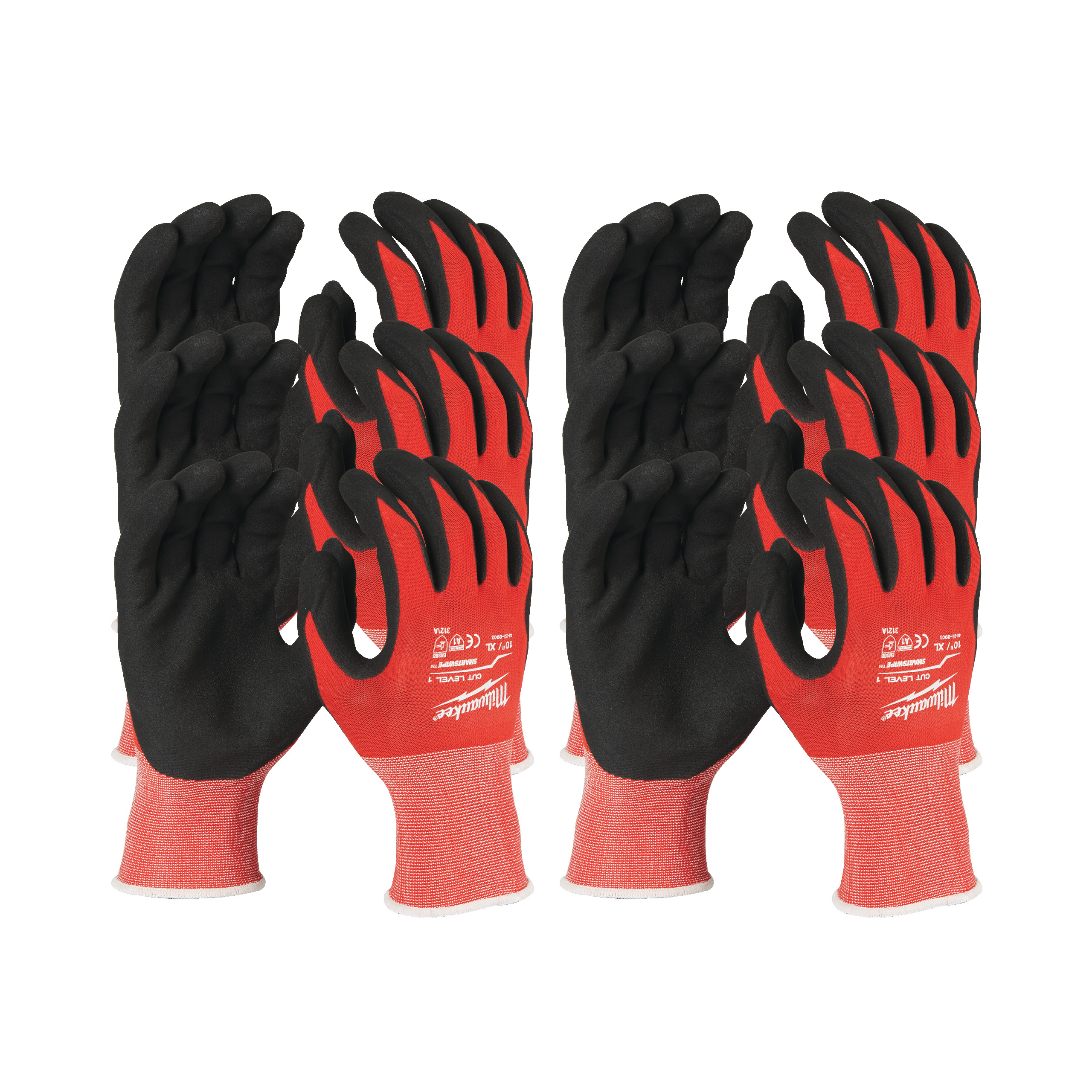 Arbeitshandschuhe, Schutzhandschuhe, Gummihandschuhe, Rot-schwarz, Griffhandschuhe