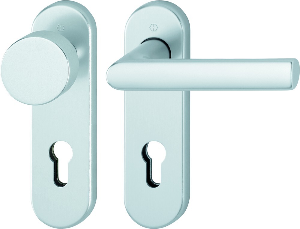 HOPPE FH-Wechselgarnitur mit Kurzschild Hamburg FS-58/353KH/1700, Aluminium