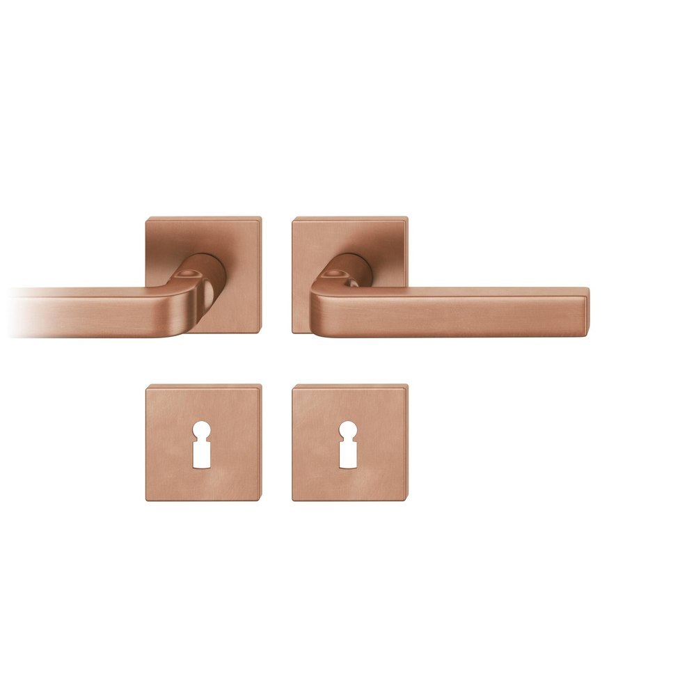 FSB Drückergarnitur mit Rosetten 12 1004, ASL, eckig, VK 8,5 mm, mit Nocken, Bronze