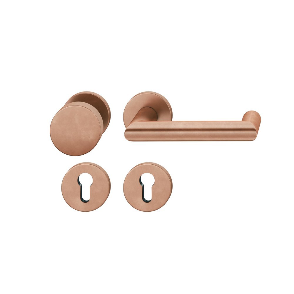 FSB FH Wechselgarnitur mit Rosetten 79 1016, AGL3, rund, VK 9 mm, Knopf 0829, Bronze