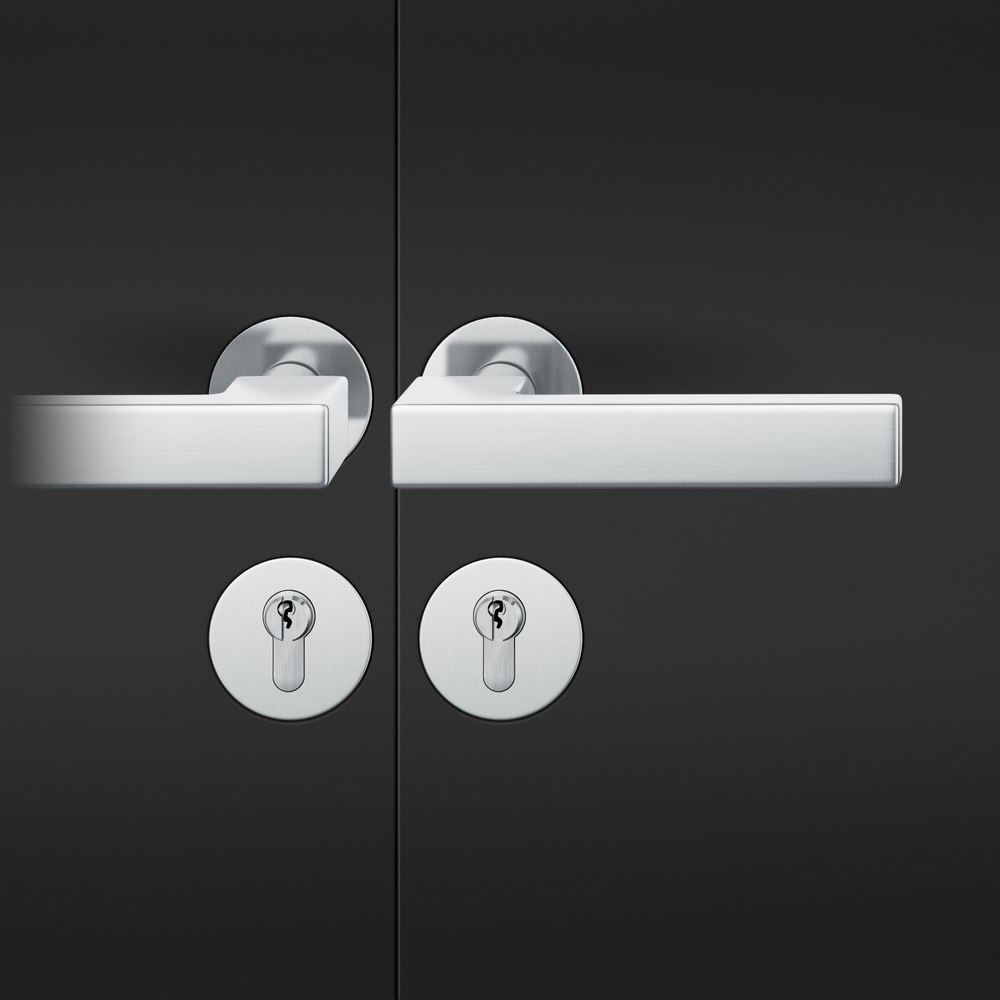 FSB Drückergarnitur mit Rosetten 72 1183, rund, flächenb., VK 8, AGL3, Edelstahl