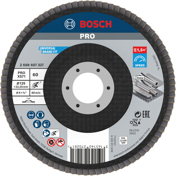 Bosch PRO X571 Fächerschleifscheibe, 125&nbsp;mm, G60