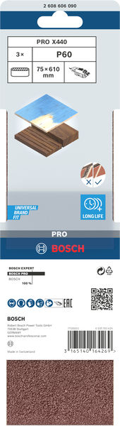 Bosch PRO X440 Schleifband, 75 x 508&nbsp;mm, G40