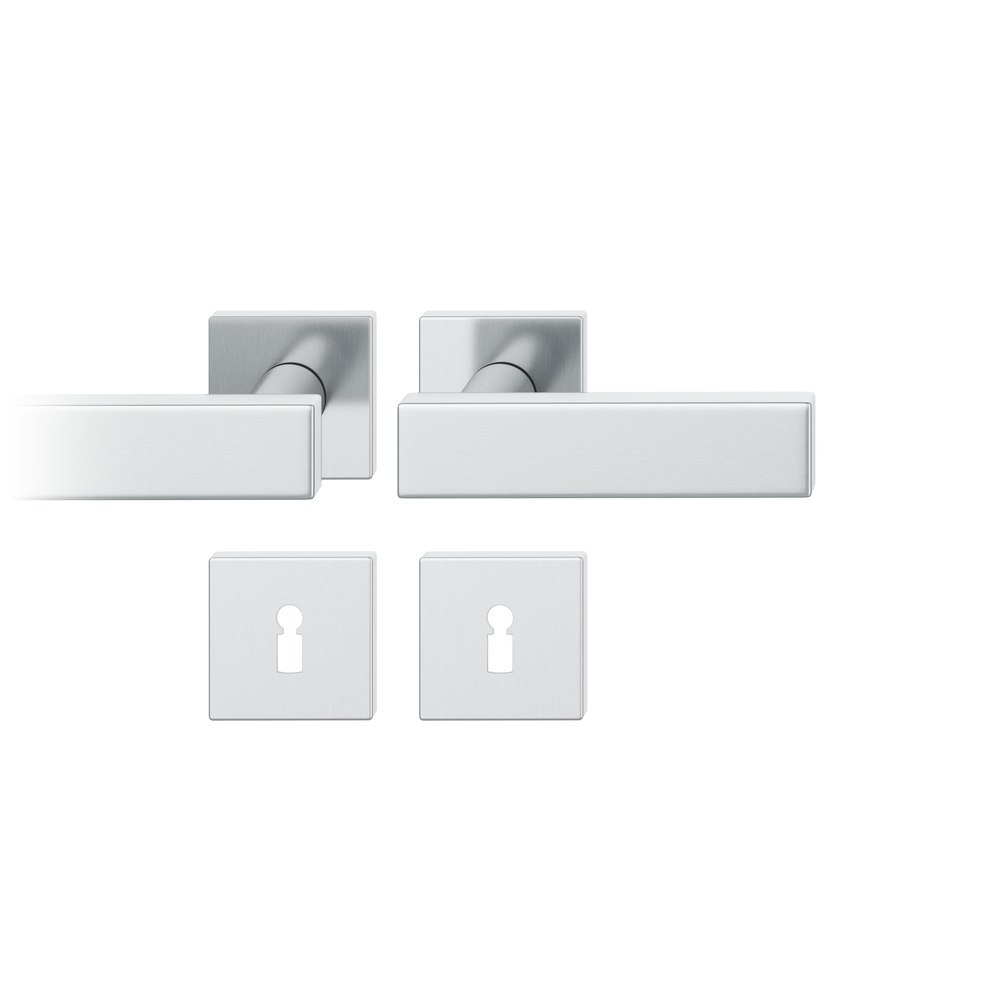 FSB Drückergarnitur mit Rosetten 12 1003, ASL, eckig, VK 8 mm, mit Nocken, Edelstahl