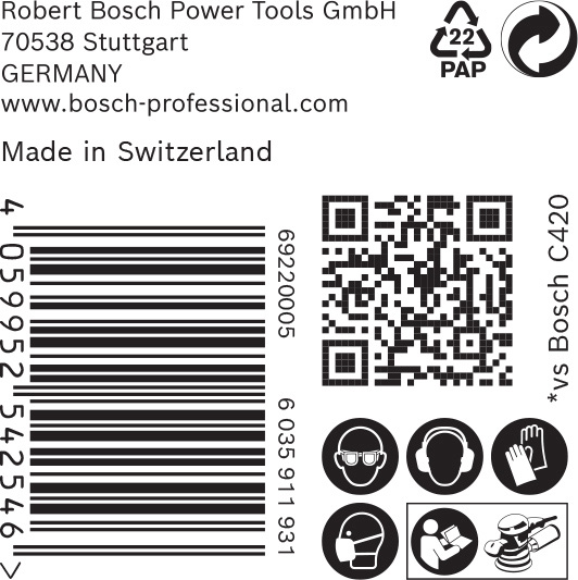 Bosch EXPERT C470 Schleifpapier mit 8&nbsp;Löchern für Exzenterschl., 125&nbsp;mm, K 180, 50-tlg.