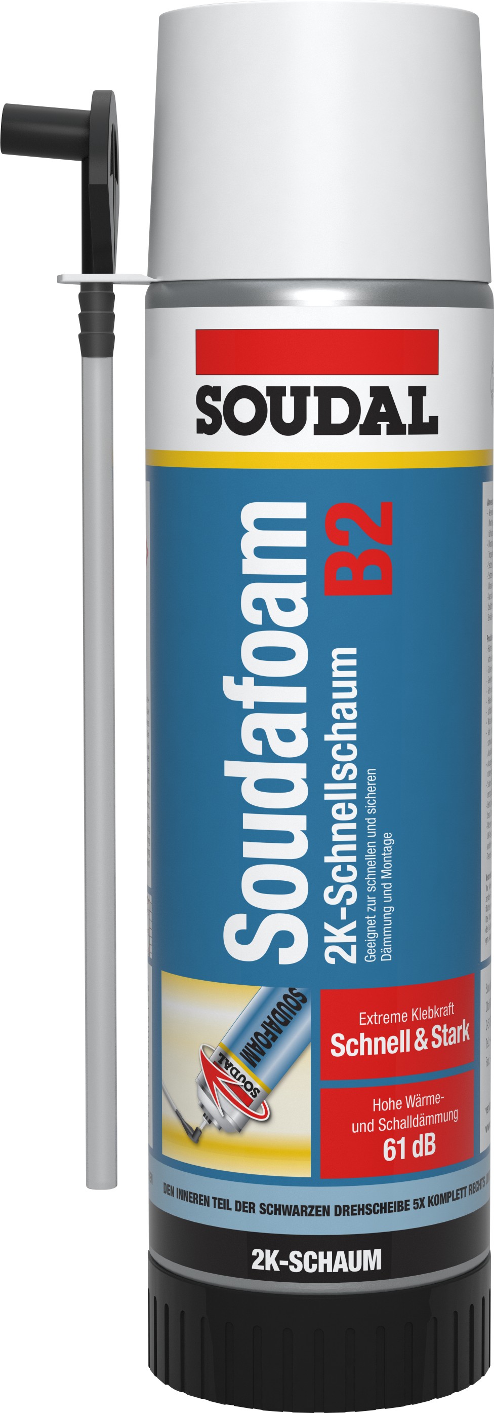 2K-Montageschaum, Fensterschaum, Schaumdose, Dosierpistole, Blau-weiß-rot