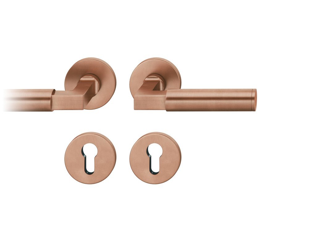 FSB Drückergarnitur mit Rosetten 12 1102, ASL, rund, VK 8 mm, mit Nocken, Bronze