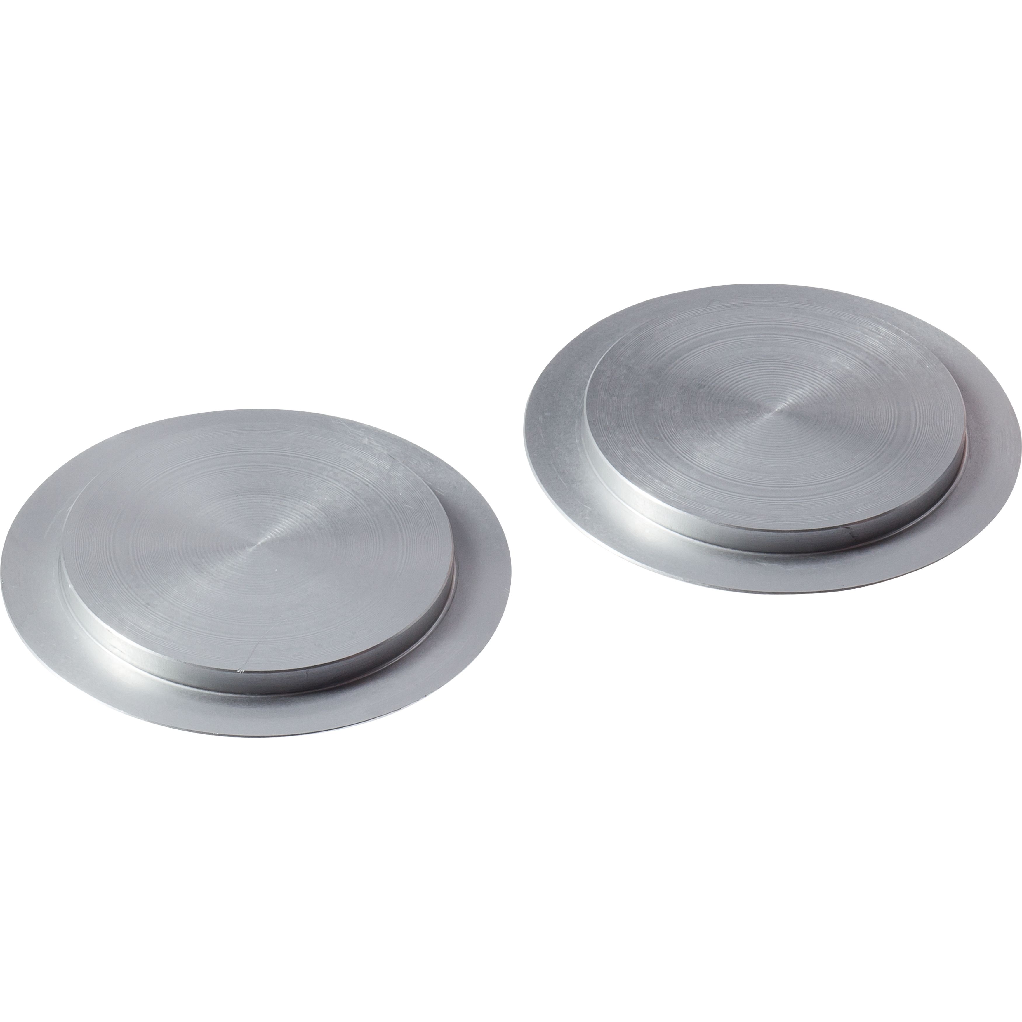 metallisch, rund, Untersetzer, silber, zwei Teile